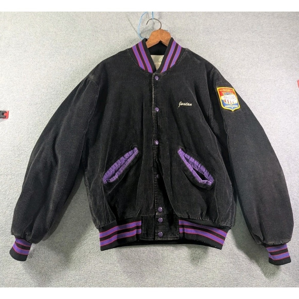 VTG 1993 DeLONG National Championship Cheerleader Corduroy Jacket USA L